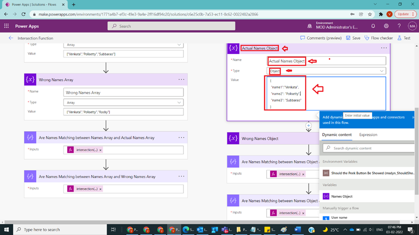 Usage of Intersection Function in Power Automate
